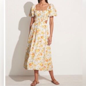 Anthropologie Faithful The Brand Loucetta Midi Dress Palermo Floral Size 8 / L